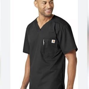 Carhartt black FORCE ESSENTIALS V-NECK SHIRTTAIL SCRUB TOP small